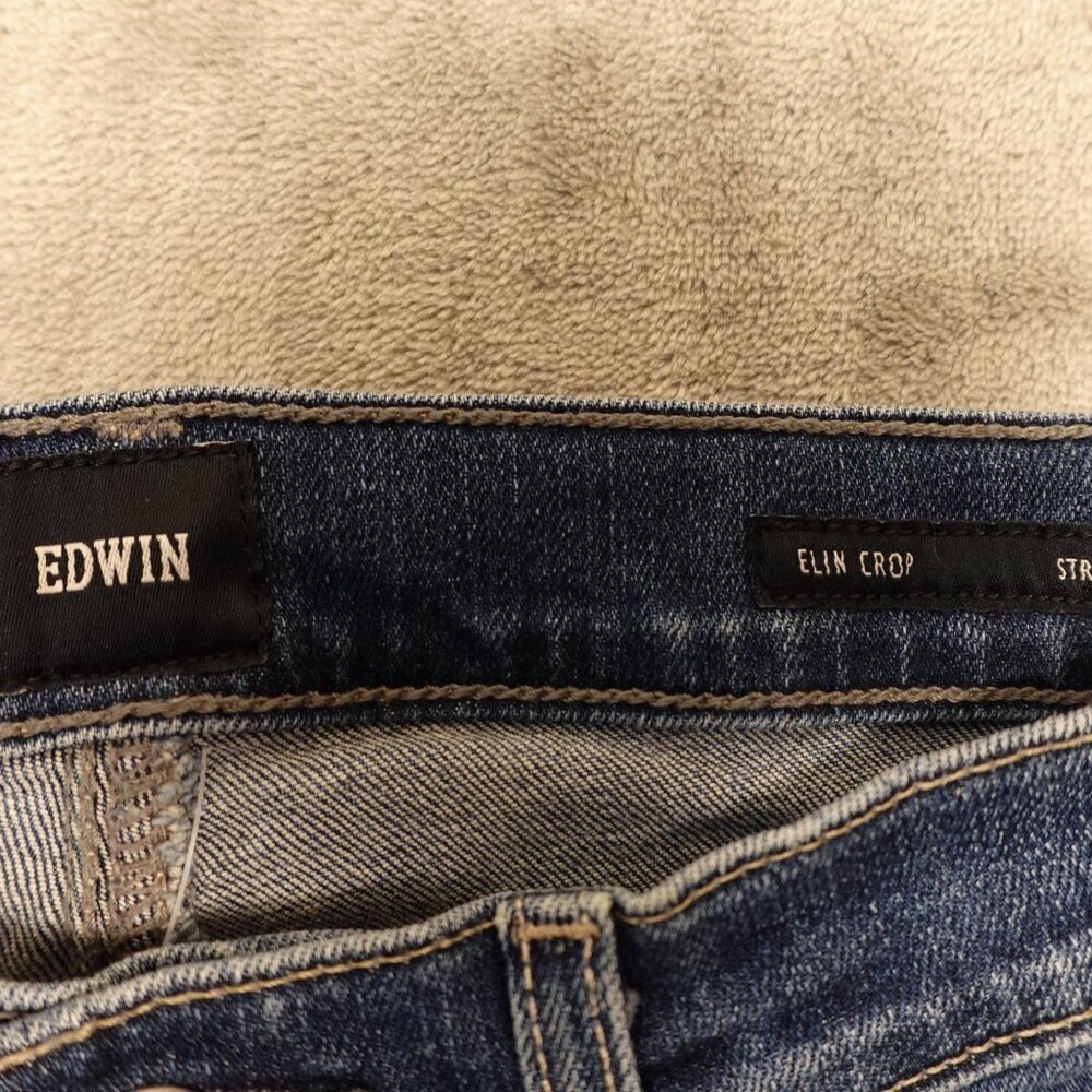 Edwin jeans Elin crop straight women's 26 blue denim NWT - Picture 3 of 13